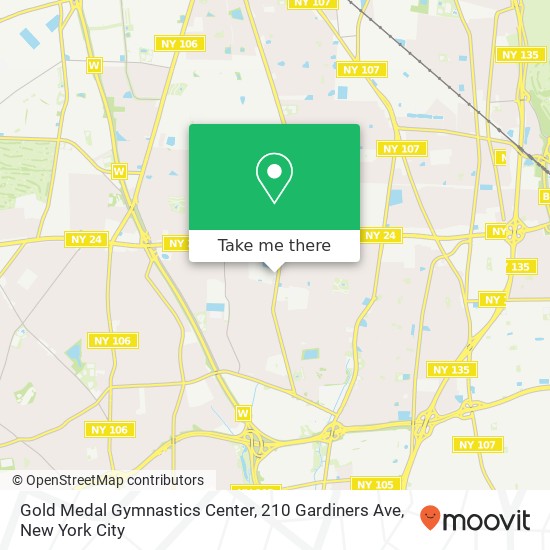 Mapa de Gold Medal Gymnastics Center, 210 Gardiners Ave