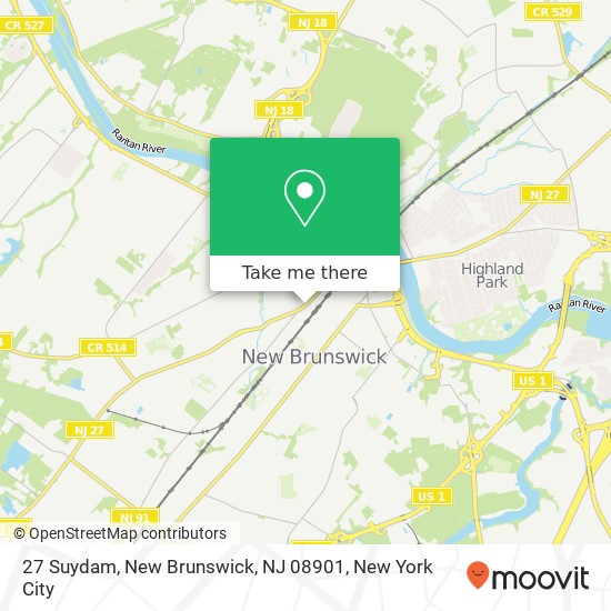 Mapa de 27 Suydam, New Brunswick, NJ 08901