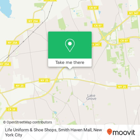 Life Uniform & Shoe Shops, Smith Haven Mall map