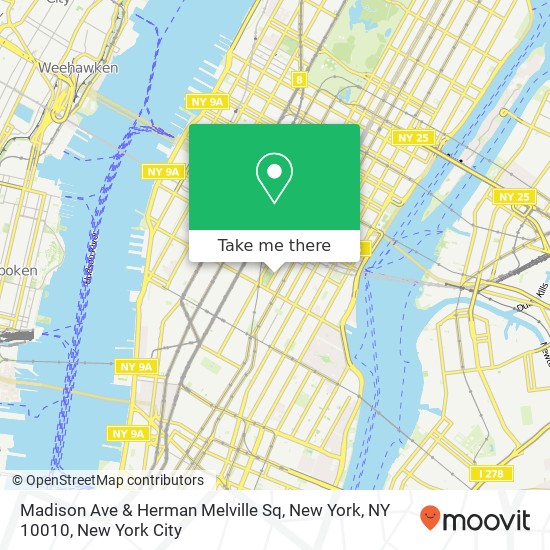 Madison Ave & Herman Melville Sq, New York, NY 10010 map