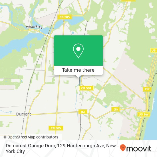 Mapa de Demarest Garage Door, 129 Hardenburgh Ave