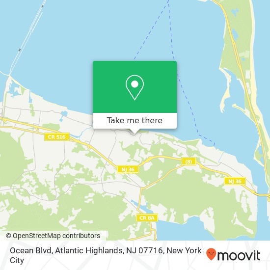 Mapa de Ocean Blvd, Atlantic Highlands, NJ 07716