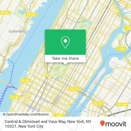 Mapa de Central & Olmstead and Vaux Way, New York, NY 10021