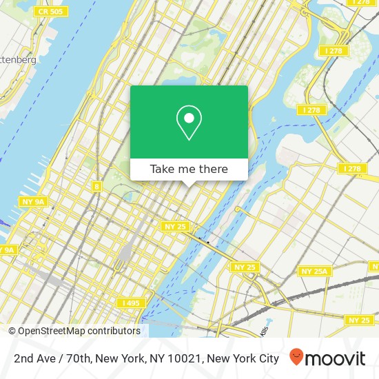 2nd Ave / 70th, New York, NY 10021 map