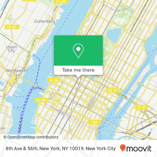 8th Ave & 56th, New York, NY 10019 map
