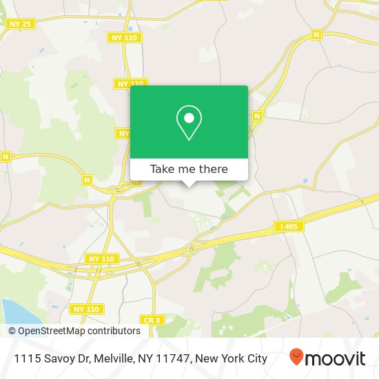 Mapa de 1115 Savoy Dr, Melville, NY 11747