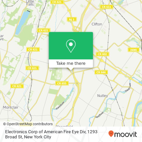 Mapa de Electronics Corp of American Fire Eye Div, 1293 Broad St