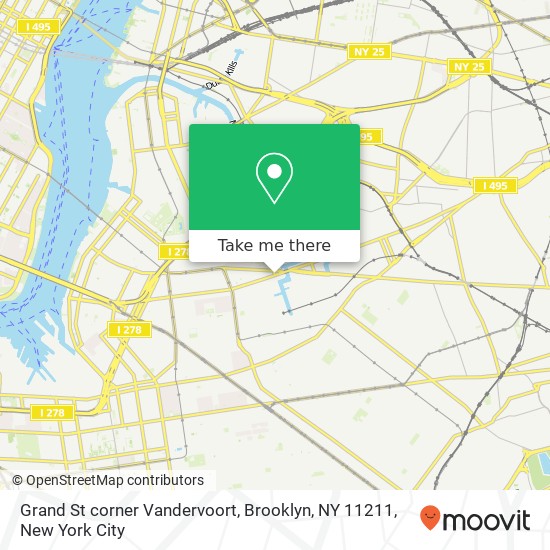 Mapa de Grand St corner Vandervoort, Brooklyn, NY 11211