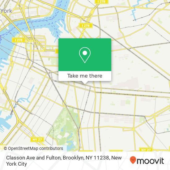 Classon Ave and Fulton, Brooklyn, NY 11238 map