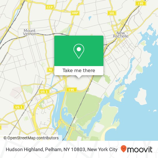Mapa de Hudson Highland, Pelham, NY 10803