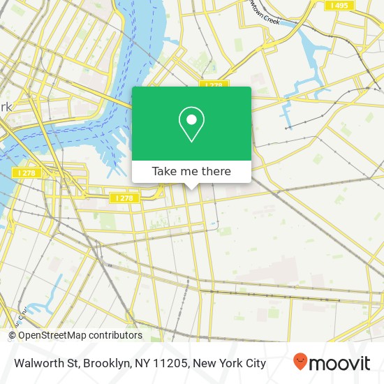 Mapa de Walworth St, Brooklyn, NY 11205