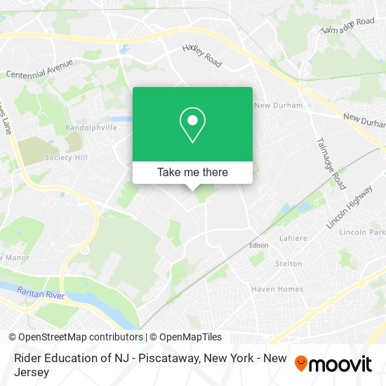 Rider Education of NJ - Piscataway map