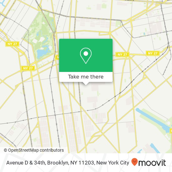 Mapa de Avenue D & 34th, Brooklyn, NY 11203