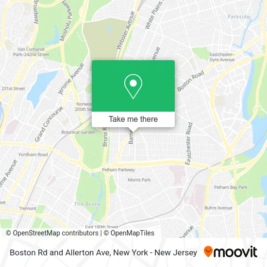 Boston Rd and Allerton Ave map