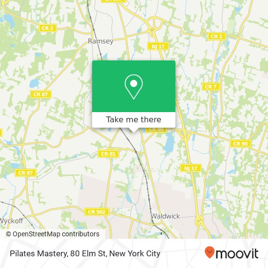 Mapa de Pilates Mastery, 80 Elm St