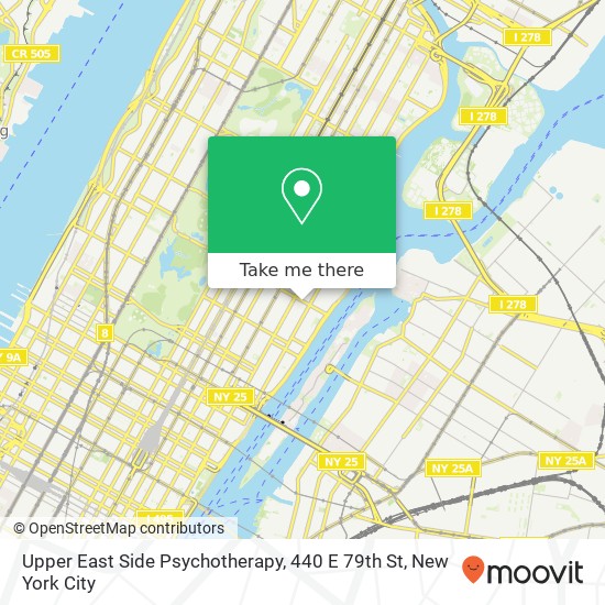 Upper East Side Psychotherapy, 440 E 79th St map