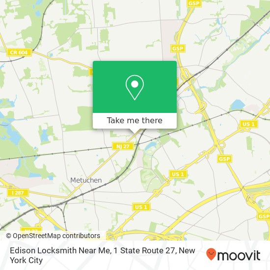 Mapa de Edison Locksmith Near Me, 1 State Route 27