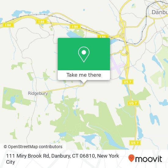 Mapa de 111 Miry Brook Rd, Danbury, CT 06810