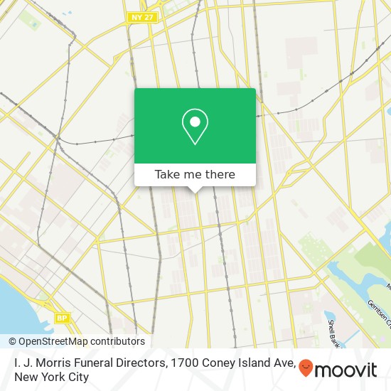 Mapa de I. J. Morris Funeral Directors, 1700 Coney Island Ave