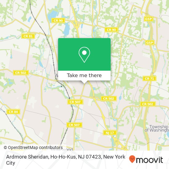 Mapa de Ardmore Sheridan, Ho-Ho-Kus, NJ 07423