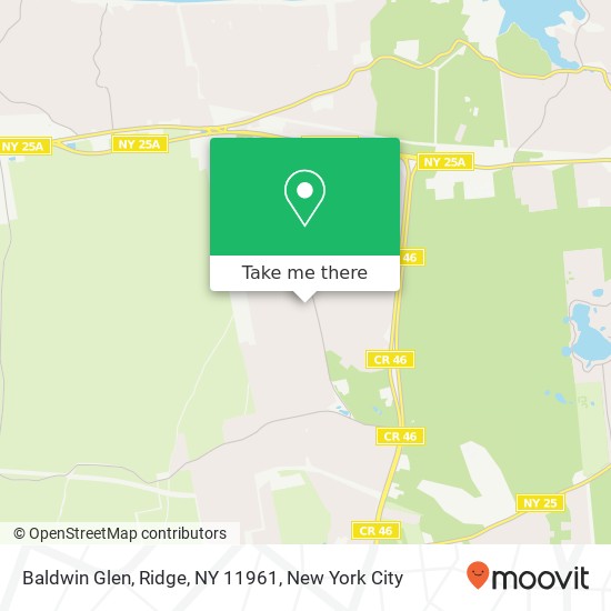 Mapa de Baldwin Glen, Ridge, NY 11961