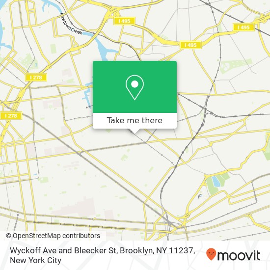 Mapa de Wyckoff Ave and Bleecker St, Brooklyn, NY 11237