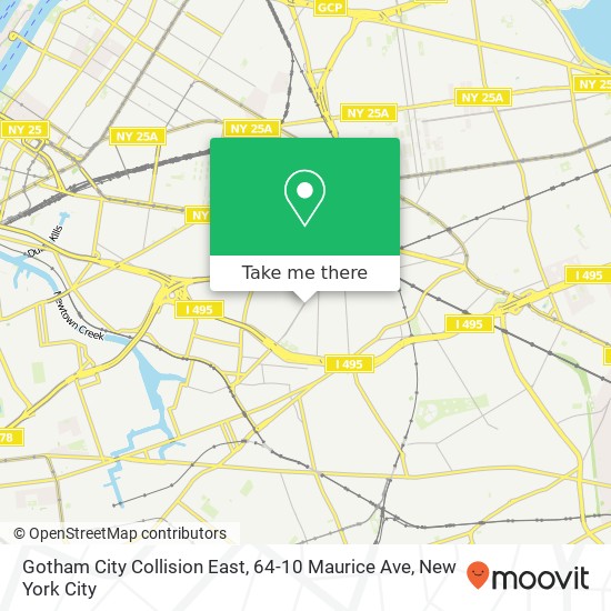 Mapa de Gotham City Collision East, 64-10 Maurice Ave