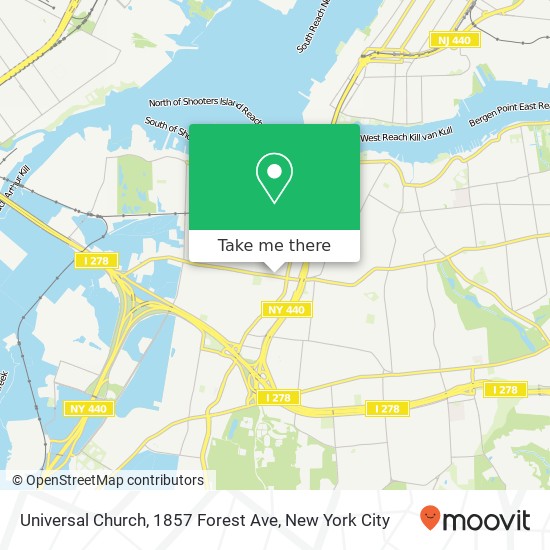 Mapa de Universal Church, 1857 Forest Ave