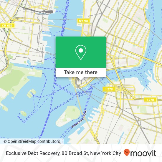 Exclusive Debt Recovery, 80 Broad St map