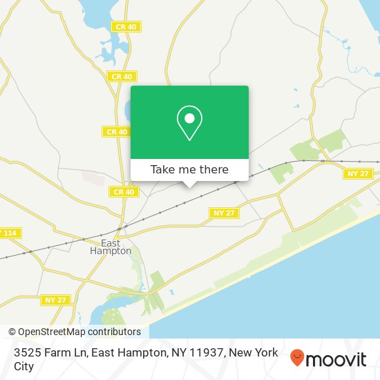 Mapa de 3525 Farm Ln, East Hampton, NY 11937