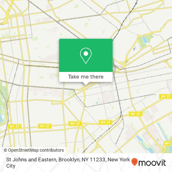 Mapa de St Johns and Eastern, Brooklyn, NY 11233