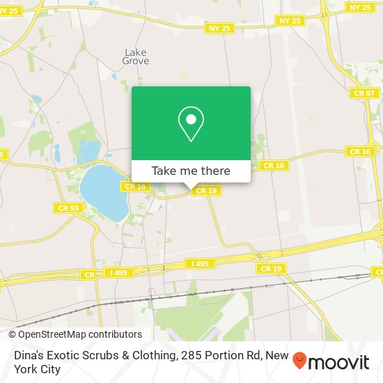 Mapa de Dina's Exotic Scrubs & Clothing, 285 Portion Rd