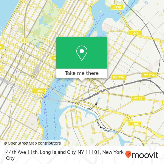44th Ave 11th, Long Island City, NY 11101 map