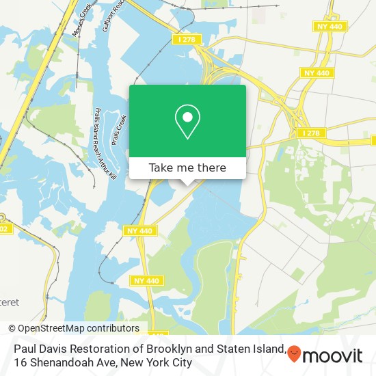 Paul Davis Restoration of Brooklyn and Staten Island, 16 Shenandoah Ave map