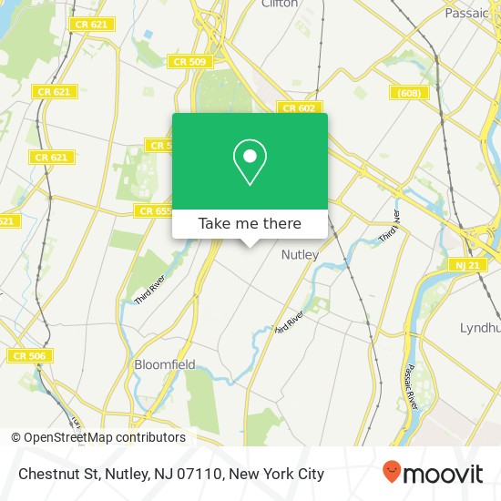 Mapa de Chestnut St, Nutley, NJ 07110