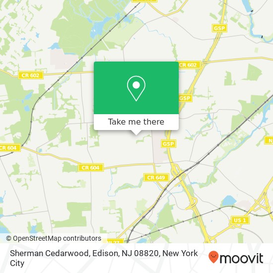 Mapa de Sherman Cedarwood, Edison, NJ 08820