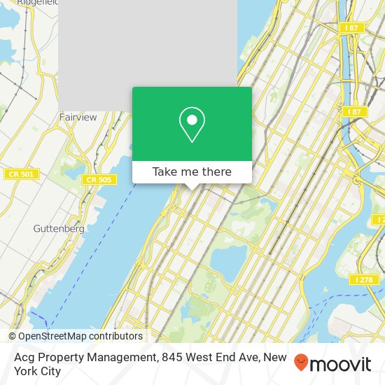 Acg Property Management, 845 West End Ave map
