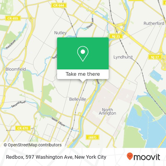 Mapa de Redbox, 597 Washington Ave