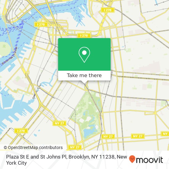 Mapa de Plaza St E and St Johns Pl, Brooklyn, NY 11238