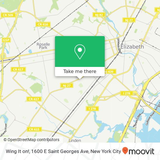 Mapa de Wing It on!, 1600 E Saint Georges Ave