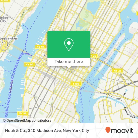 Mapa de Noah & Co., 340 Madison Ave