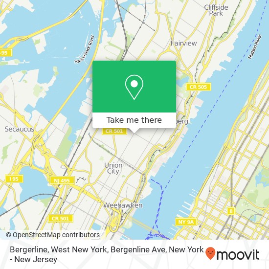 Mapa de Bergerline, West New York, Bergenline Ave