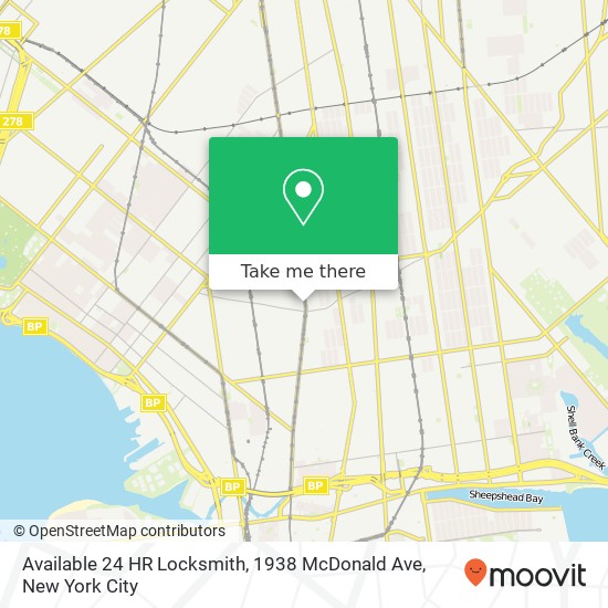 Mapa de Available 24 HR Locksmith, 1938 McDonald Ave