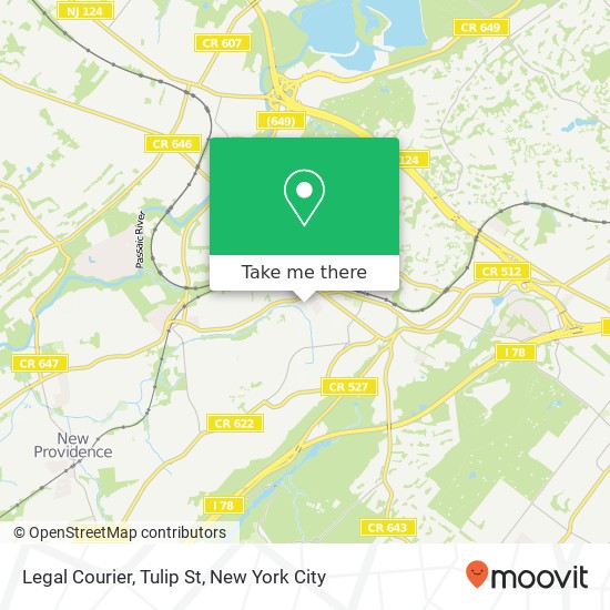 Mapa de Legal Courier, Tulip St