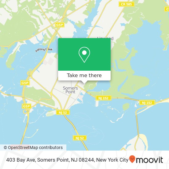 Mapa de 403 Bay Ave, Somers Point, NJ 08244