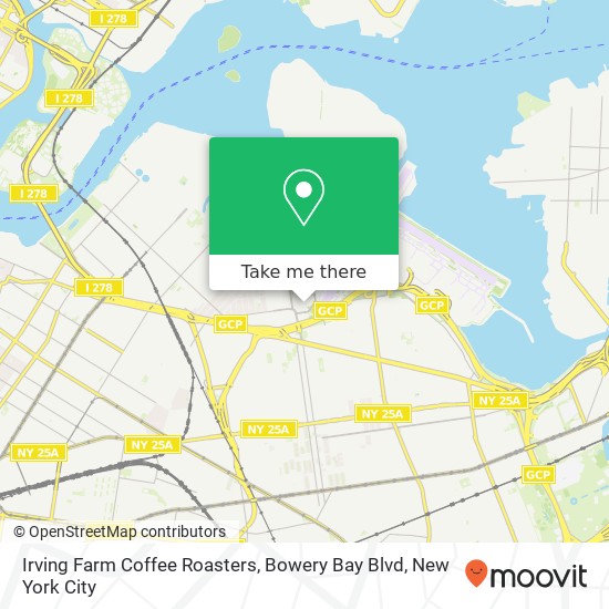 Mapa de Irving Farm Coffee Roasters, Bowery Bay Blvd