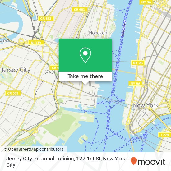 Mapa de Jersey City Personal Training, 127 1st St