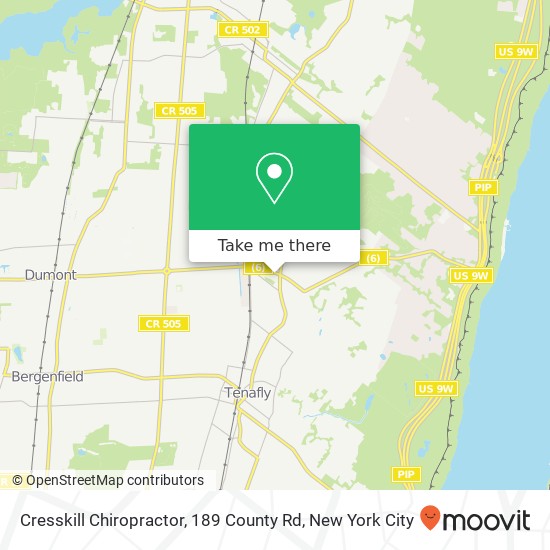 Cresskill Chiropractor, 189 County Rd map