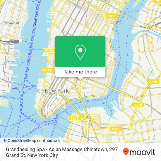 Mapa de Grandhealing Spa - Asian Massage Chinatown, 297 Grand St