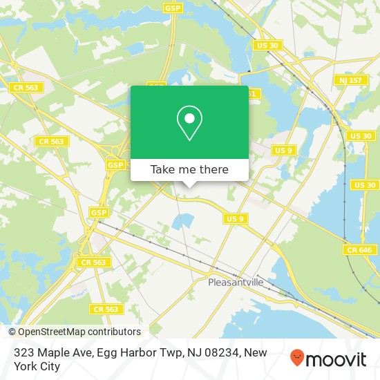 Mapa de 323 Maple Ave, Egg Harbor Twp, NJ 08234